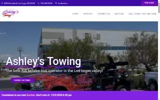 Ashley's Towing website