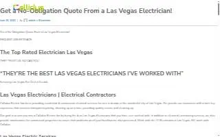 Callidus Electric - Las Vegas website