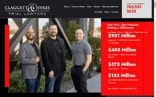 Claggett & Sykes Trial Lawyers of Las Vegas website