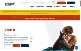 Create Credit Union of Las Vegas website