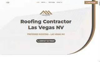 Preferred Roofing of Las Vegas website