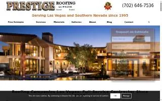 Prestige Roofing of Las Vegas website