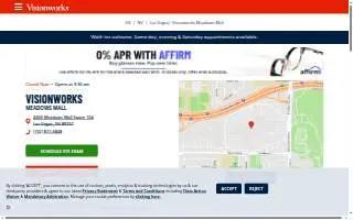 Visionworks Meadows Mall website