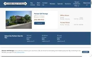Pioneer Storage website