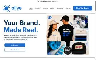 Alive Print Shop website