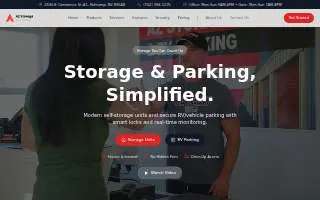 AZ Storage & RV Parking website