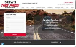Drew’s Tire Pros & Automotive website