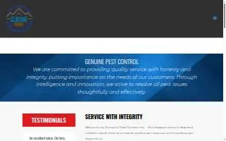 Genuine Pest Control of Pahrump website