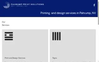 Pahrump Print Solutions website