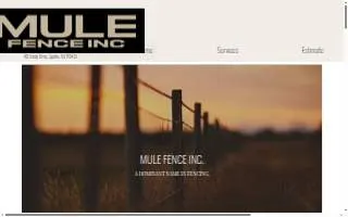 Mule Fence Inc. of Reno website