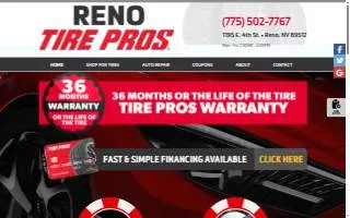 Reno Tire Pros website