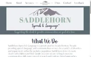 Saddlehorn Speech & Language of Reno website