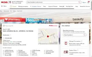 CVS Pharmacy of Sparks website