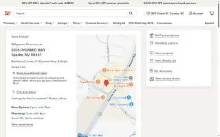 Walgreens Pharmacy of Spanish Springs website