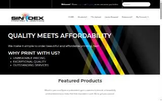 Sindex Printing & Graphics website