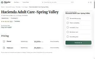 Hacienda Adult Care-Spring Valley website