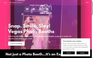 Vegas Party Booth website