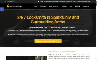 247 Locksmith Sparks website