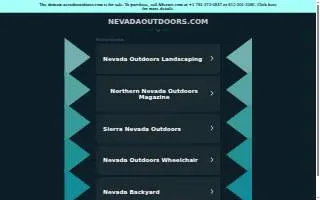 Nevada Outdoors website