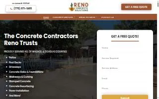 Reno Concrete Solutions website