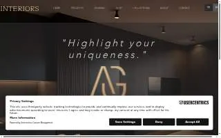 AG Interior Designs website