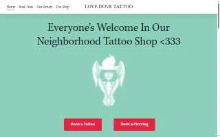 Love Dove Tattoo website