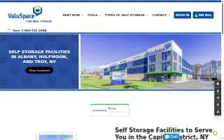 ValuSpace Personal Storage - Albany website