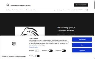 Awaken Performance Rehab website
