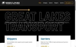 Great Lakes Transport Solution website