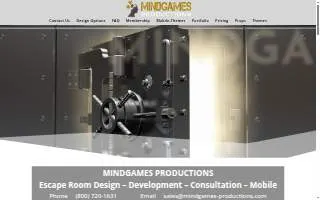 MindGames Escape Rooms of Auburn website