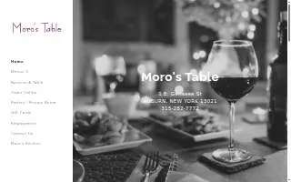 Moro's Table website
