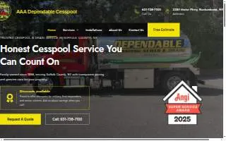 AAA Dependable Cesspool, Sewer & Drain Service Inc. of Bay Shore website