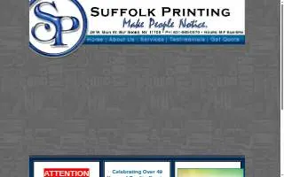 Suffolk Printing of Bay Shore website