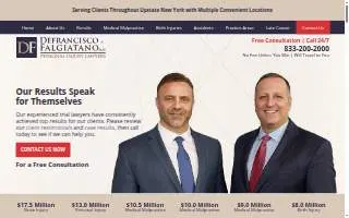 DeFrancisco & Falgiatano Personal Injury Lawyers of Binghamton website