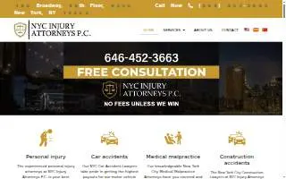 NYC Injury Attorneys P.C. of Hoboken website