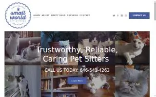 Small World Pet Sitters website