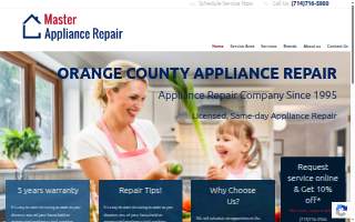 MASTER APPLIANCE REPAIR - FREE service call