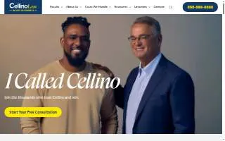 Cellino Law Injury Attorneys of Clarence website