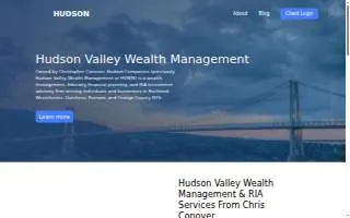 Hudson Valley Wealth Management of Clarkstown website