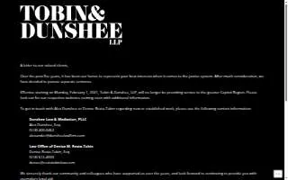 Tobin & Dunshee, LLP website