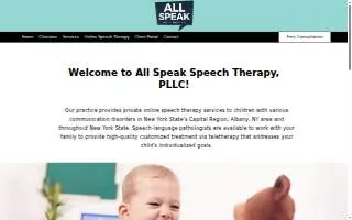 All Speak Speech Therapy, PLLC of Cohoes website