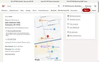 Walgreens Pharmacy of Commack website