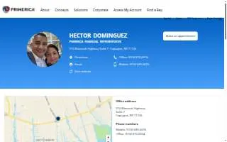 Hector Dominguez: Primerica - Financial Services website