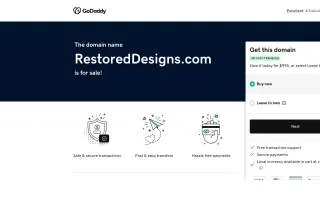 Restored Designs and Consulting website