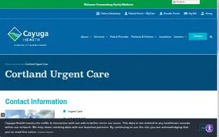 Cortland Urgent Care website