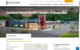 Guthrie Cortland Renzi Health Campus Orthopedics website