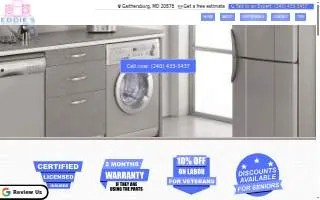 Eddies Appliance Repair of Deer Park website