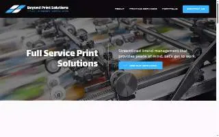 Beyond Print Solutions of Depew website