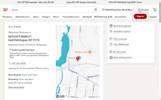 Walgreens Pharmacy of East Patchogue website