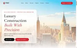 Geci Construction website